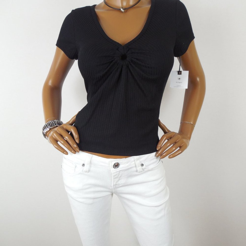 ORIGINALITY L NWT SEXY Black O-Ring Shirt - Picture 7 of 10
